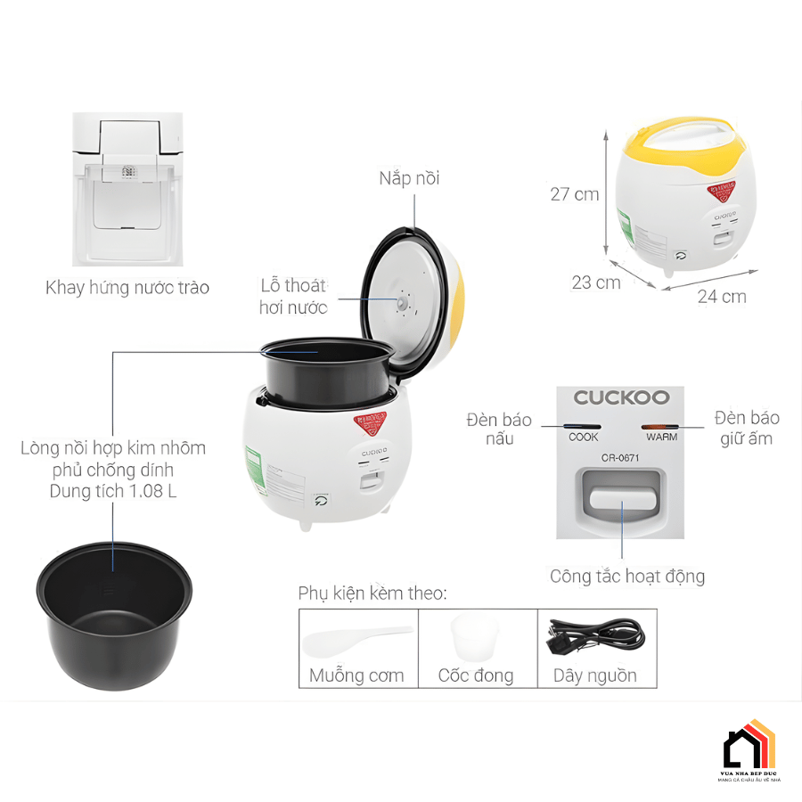 Cuckoo 1.08L CR-0671/VWVNCV - Nồi cơm điện cơ Cuckoo tại Vua Nhà Bếp Đức 14