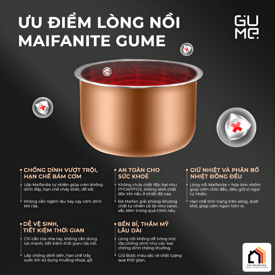 Gume 1,2l GM-RC13 - Nồi cơm điện đá Maifanite Gume tại Vua Nhà Bếp Đức 03