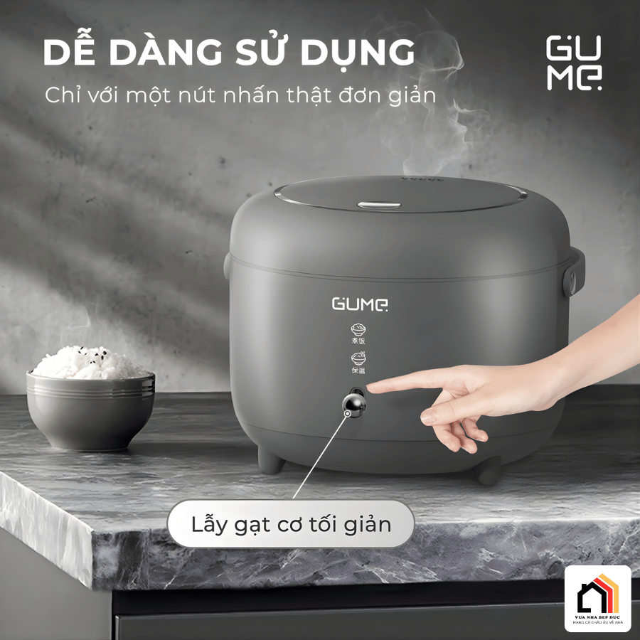 Gume 1,2l GM-RC13 - Nồi cơm điện đá Maifanite Gume tại Vua Nhà Bếp Đức 07