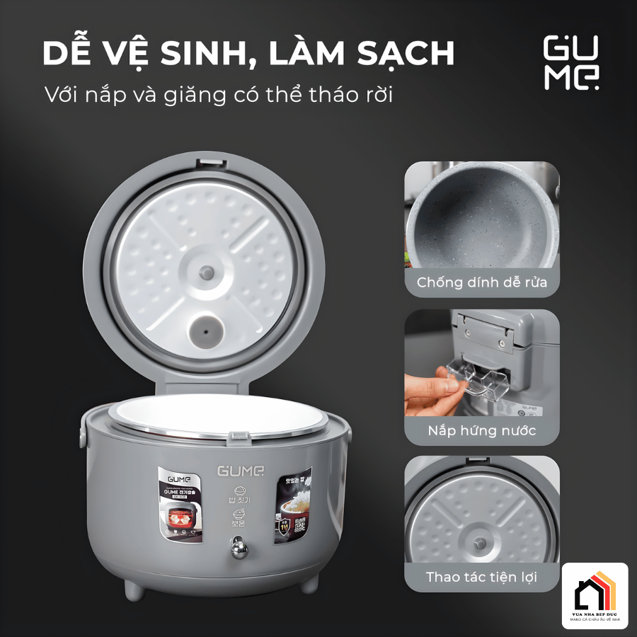 Gume 1,2l GM-RC13 - Nồi cơm điện đá Maifanite Gume tại Vua Nhà Bếp Đức 08
