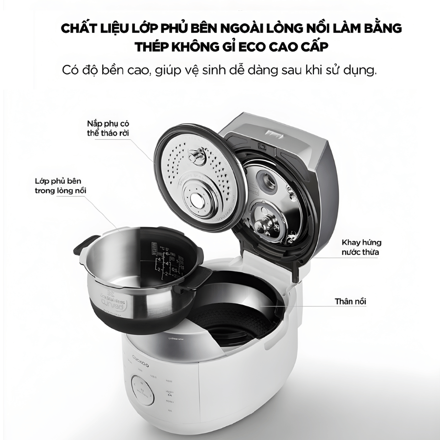 Cuckoo 1,8L CRP-LHTR1009F/WHSIVNCV - Nồi Cơm Điện Tử Cao Tần tại Vua Nhà Bếp Đức 11