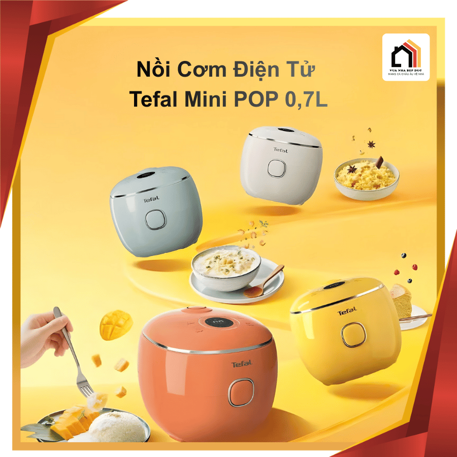 Tefal 0,7L POP RK5352Y0 - Nồi cơm điện tử mini Tefal