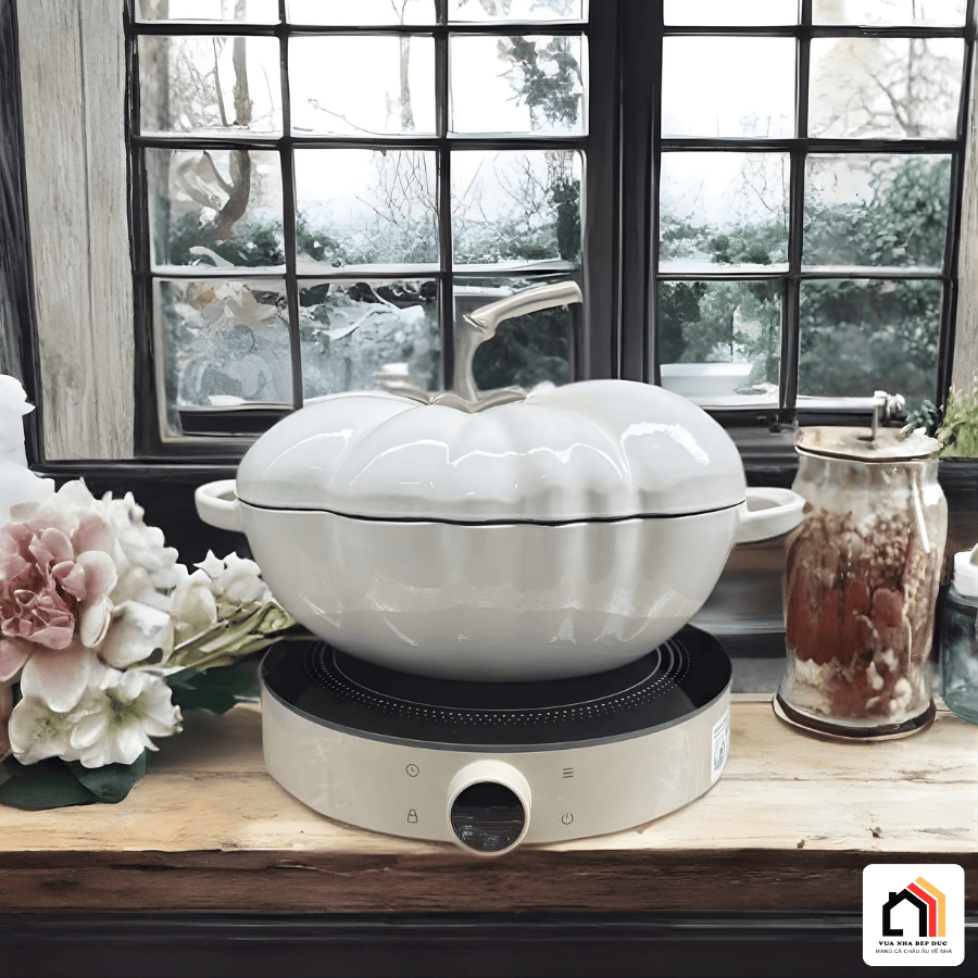 NỒI GANG CÀ CHUA PHỦ MEN GỐM tại Vua Nhà Bếp Đức 09