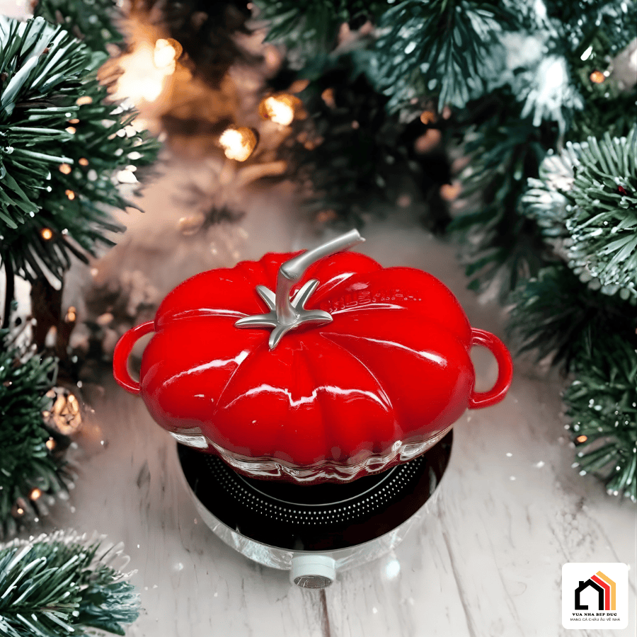 NỒI GANG CÀ CHUA PHỦ MEN GỐM tại Vua Nhà Bếp Đức 08