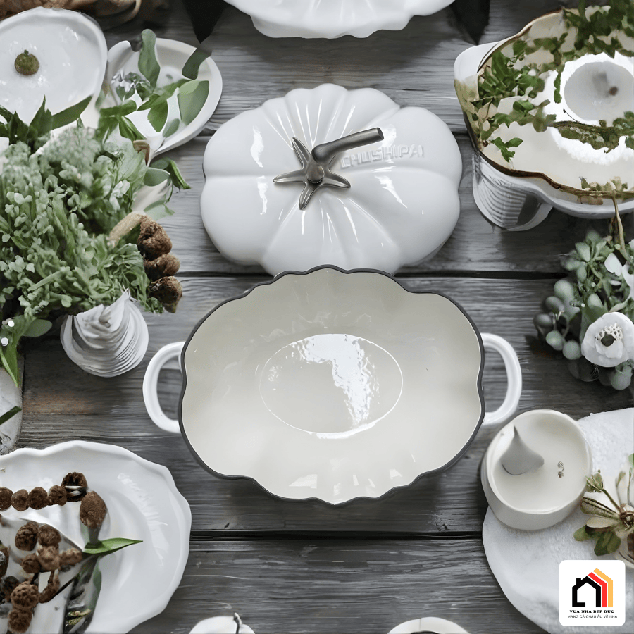 NỒI GANG CÀ CHUA PHỦ MEN GỐM tại Vua Nhà Bếp Đức 07