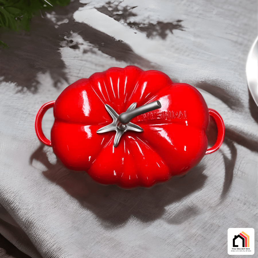 NỒI GANG CÀ CHUA PHỦ MEN GỐM tại Vua Nhà Bếp Đức 03