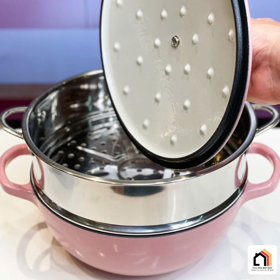 Nồi Gang Kèm Xửng Hấp Happiness 23cm tại Vua Nhà Bếp Đức 08