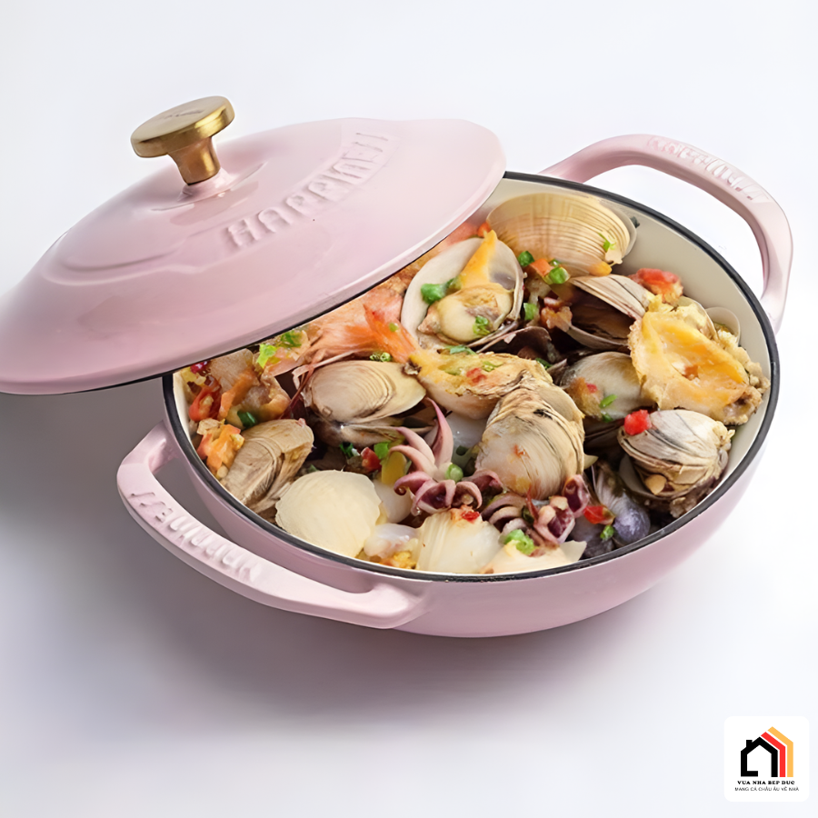 Nồi gang Wok Happiness 21cm - Sugar Pink tại Vua Nhà Bếp Đức 04