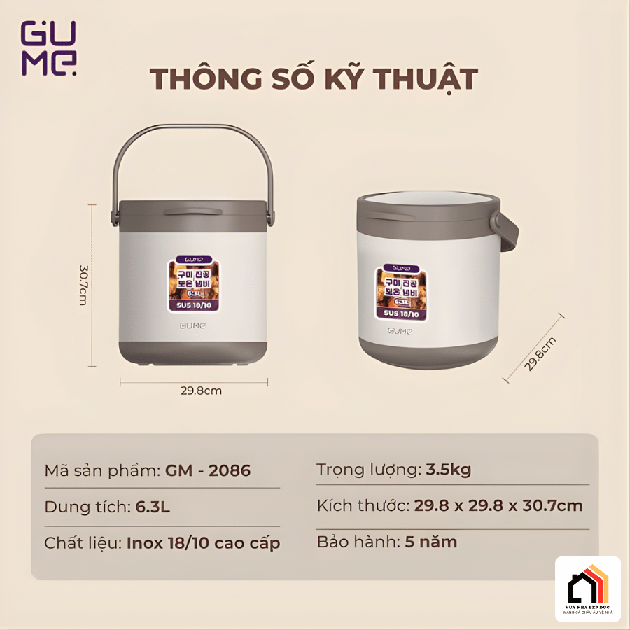 Nồi Ủ Đa Năng Gume Korea GM-2086 - Siêu Sale 2026 tại Vua Nhà Bếp Đức 10