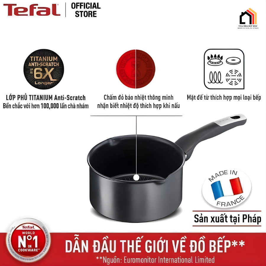 Quánh chống dính Tefal Unlimited 16cm 1,4l tại Vua Nhà Bếp Đức 07