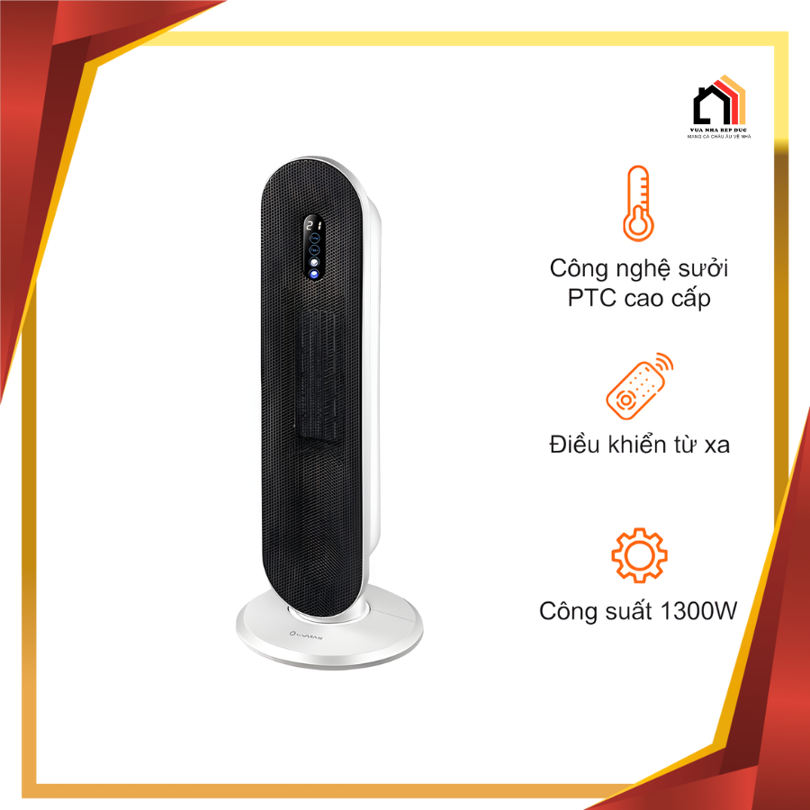 Lumias H08 Pro - Quạt tháp sưởi gốm thế hệ mới 2026 tại Vua Nhà Bếp Đức 01