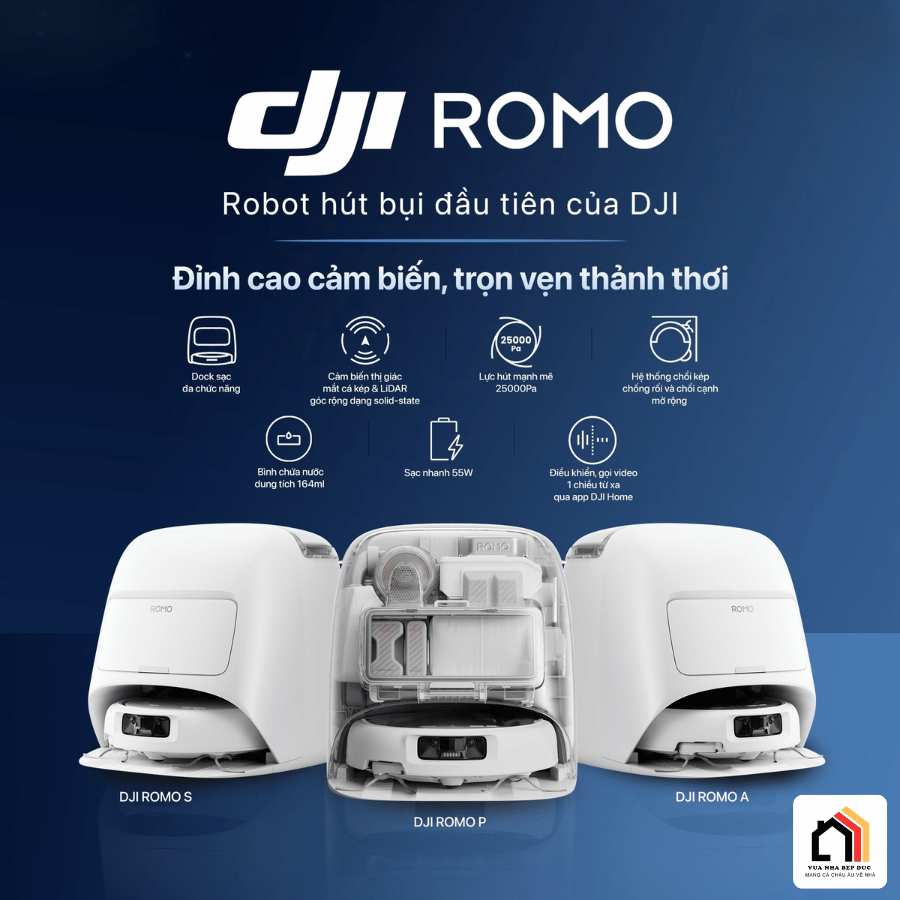 DJI ROMO - Robot Hút Bụi Lau Nhà DJI 2026 tại Vua Nhà Bếp Đức 02