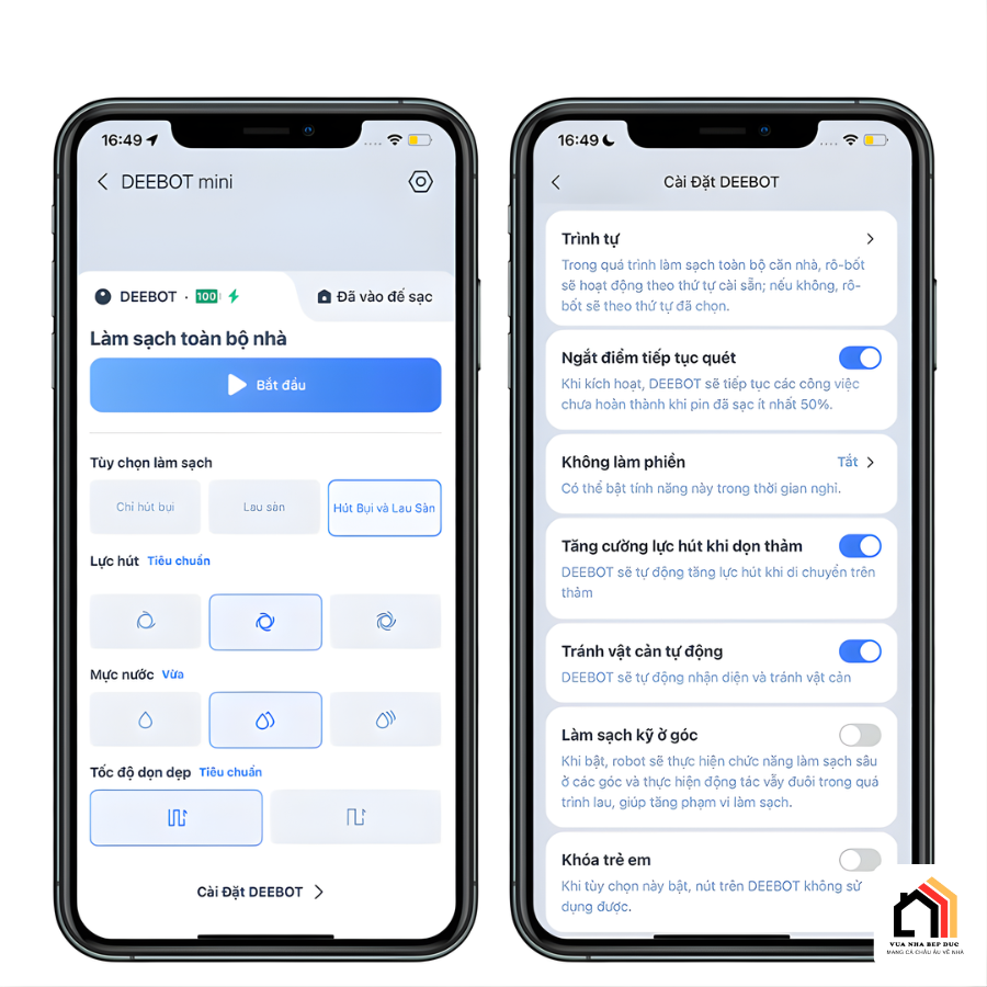 Ecovacs Deebot Mini - Robot hút bụi lau nhà thế hệ mới tại Vua Nhà Bếp Đức 15