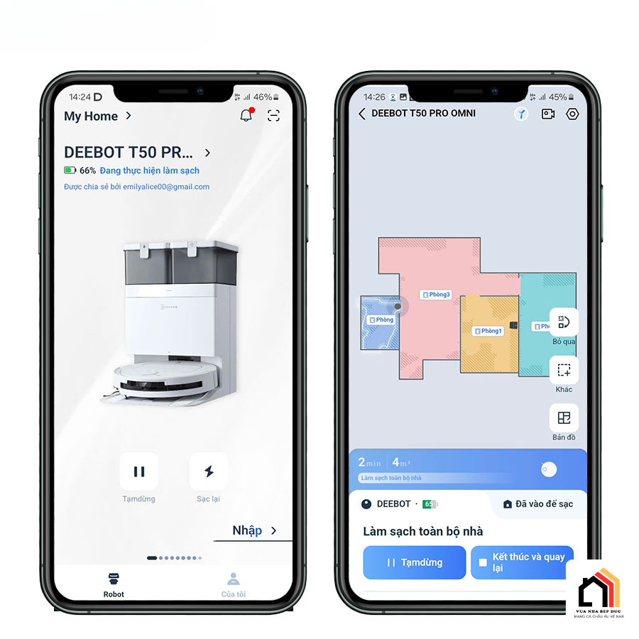 Ecovacs Deebot T50 Pro Omni - Robot hút bụi lau nhà 2026 tại Vua Nhà Bếp Đức 14