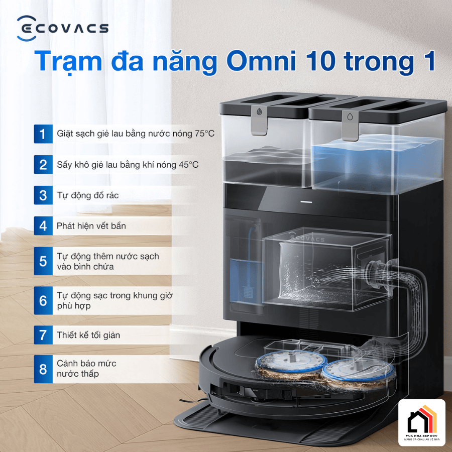 Ecovacs Deebot T50 Pro Omni Gen 2 - Robot hút bụi lau nhà 2026 tại Vua Nhà Bếp Đức 06