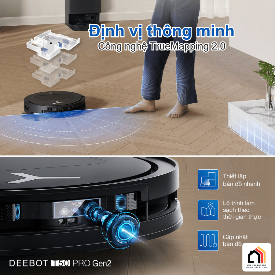 Ecovacs Deebot T50 Pro Omni Gen 2 - Robot hút bụi lau nhà 2026 tại Vua Nhà Bếp Đức 08