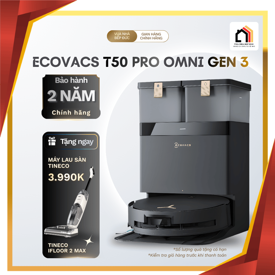 Ecovacs Deebot T50 Pro Omni Gen 3 - Robot Hút Bụi Lau Nhà 2026 tại Vua Nhà Bếp Đức 02