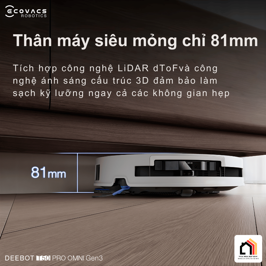 Ecovacs Deebot T50 Pro Omni Gen 3 - Robot Hút Bụi Lau Nhà 2026 tại Vua Nhà Bếp Đức 04