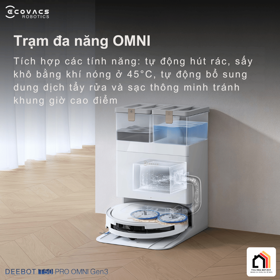 Ecovacs Deebot T50 Pro Omni Gen 3 - Robot Hút Bụi Lau Nhà 2026 tại Vua Nhà Bếp Đức 08