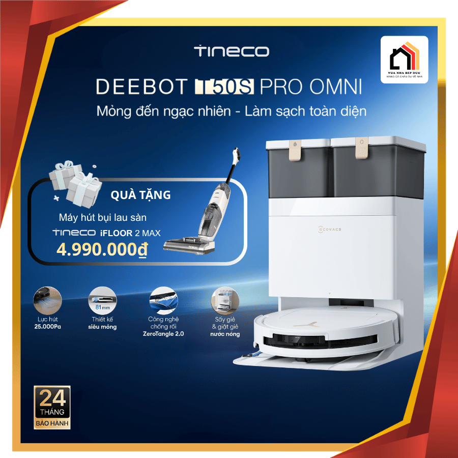 Ecovacs Deebot T50S Pro Omni - Robot Hút Bụi Lau Nhà 2026 tại Vua Nhà Bếp Đức 02