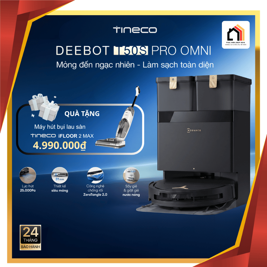 Ecovacs Deebot T50S Pro Omni - Robot Hút Bụi Lau Nhà 2026 tại Vua Nhà Bếp Đức 03