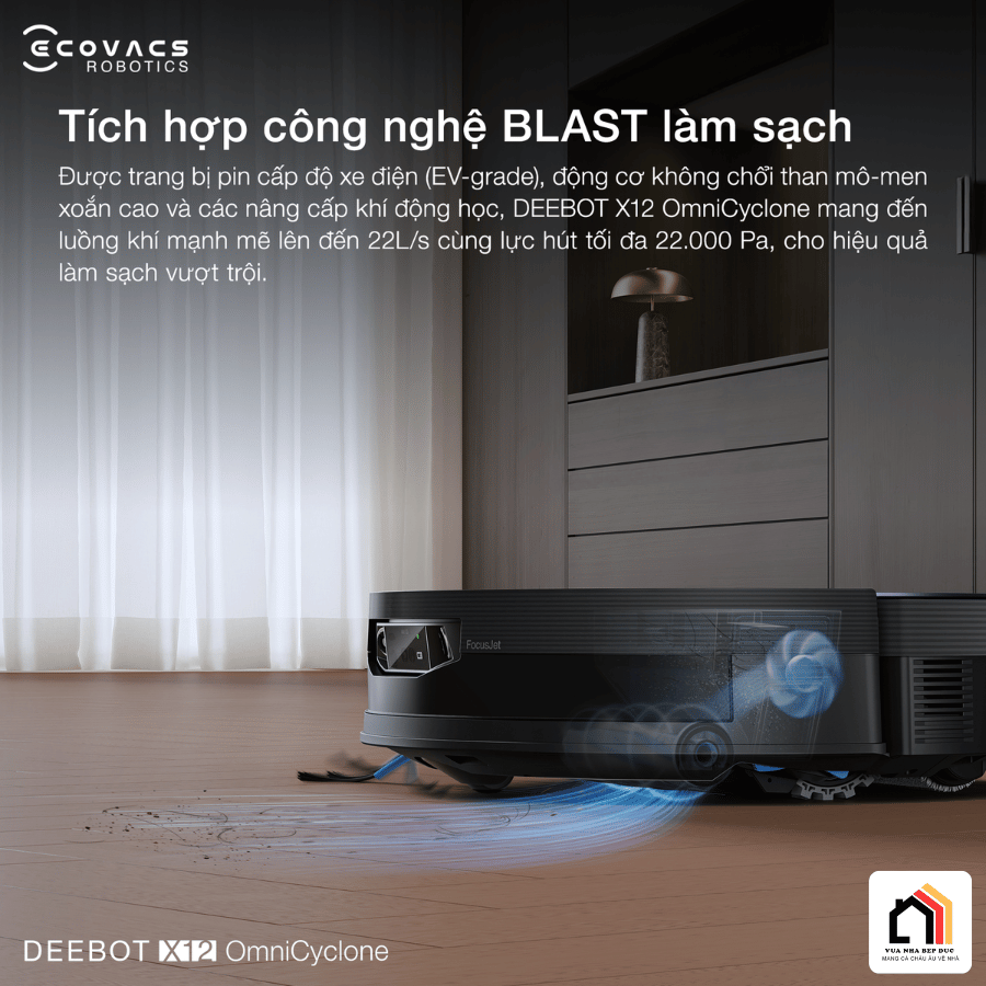 Ecovacs Deebot X12 OmniCyclone - Robot Hút Bụi Lau Nhà 2026 tại Vua Nhà Bếp Đức 08