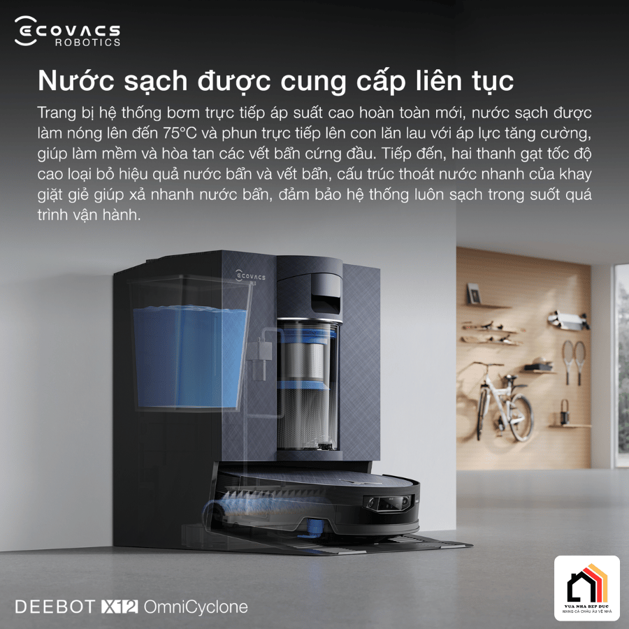 Ecovacs Deebot X12 OmniCyclone - Robot Hút Bụi Lau Nhà 2026 tại Vua Nhà Bếp Đức 12