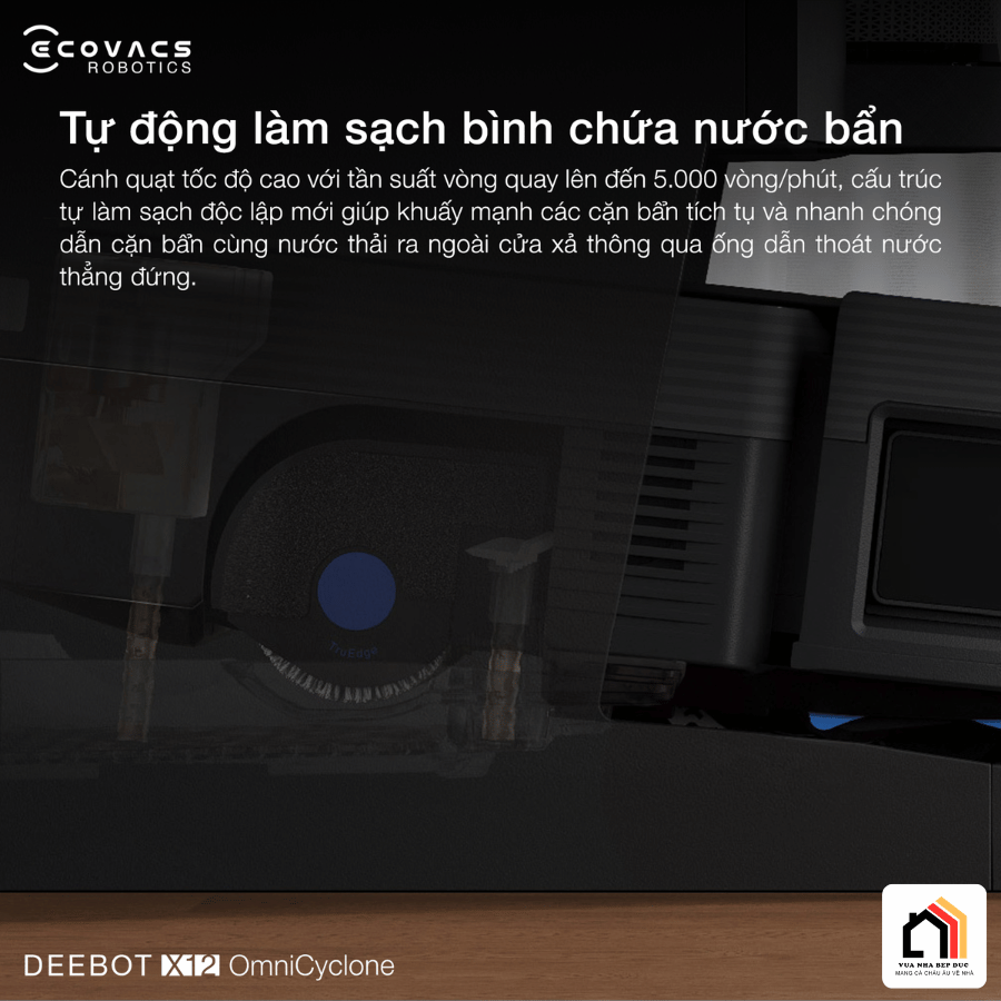 Ecovacs Deebot X12 OmniCyclone - Robot Hút Bụi Lau Nhà 2026 tại Vua Nhà Bếp Đức 13