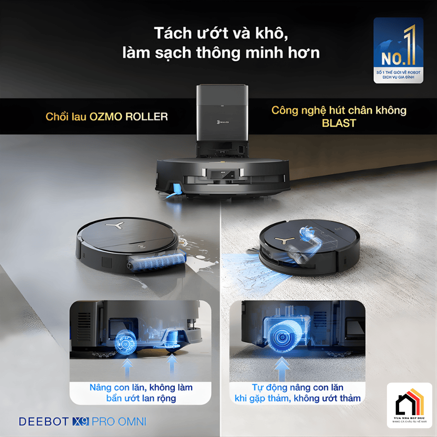 Ecovacs Deebot X9 Pro Omni - Robot hút bụi lau nhà 2026 tại Vua Nhà Bếp Đức 07