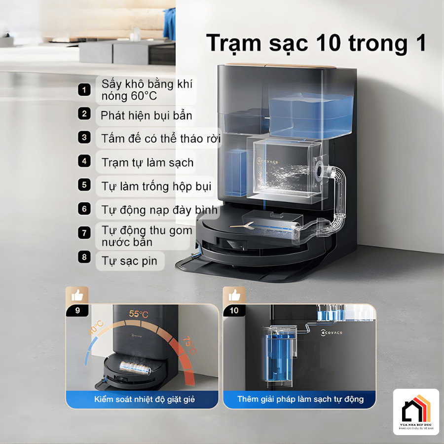 Ecovacs Deebot X9 Pro Omni - Robot hút bụi lau nhà 2026 tại Vua Nhà Bếp Đức 04