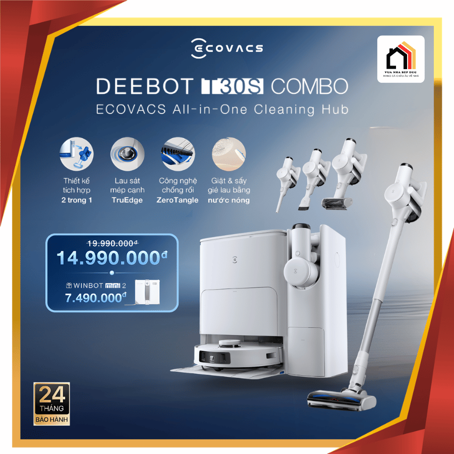 Ecovacs T30S Combo - Robot Hút Bụi Lau Nhà 2026