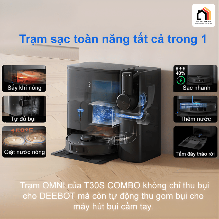 Ecovacs T30S Combo - Robot Hút Bụi Lau Nhà 2026 tại Vua Nhà Bếp Đức 04
