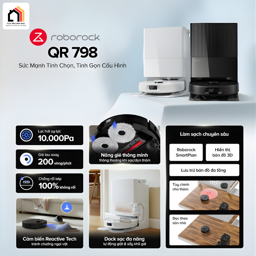 Roborock QR 798 - Robot hút bụi lau nhà 2026 tại Vua Nhà Bếp Đức 03