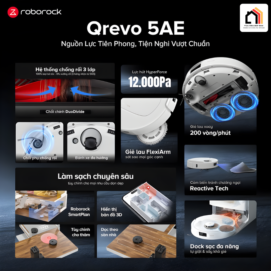 Roborock Qrevo 5AE - Robot hút bụi lau nhà 2026 tại Vua Nhà Bếp Đức 02