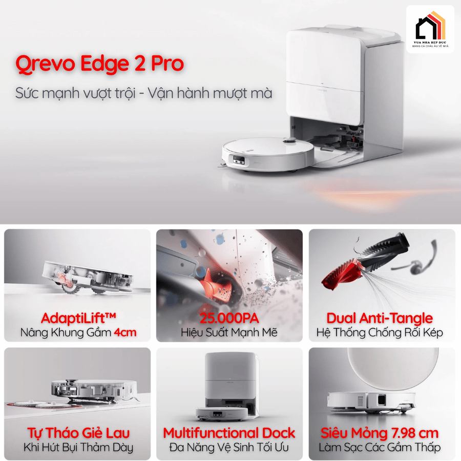 Roborock Qrevo Edge 2 Pro - Robot Hút Bụi Lau Nhà 2026  tại Vua Nhà Bếp Đức 02