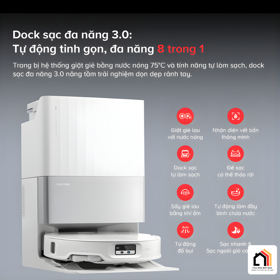 Roborock Qrevo EdgeT - Robot hút bụi lau nhà 2026 tại Vua Nhà Bếp Đức 10