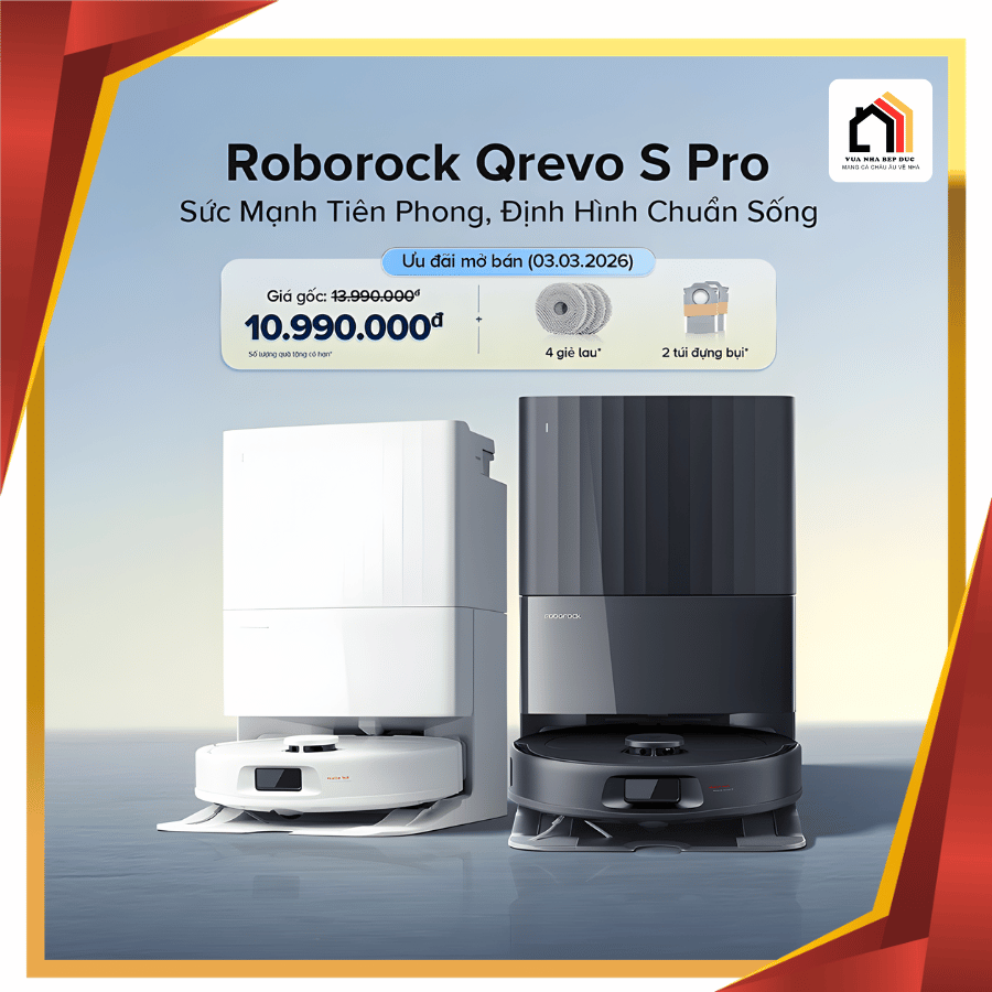 Roborock Qrevo S Pro - Robot Hút Bụi Lau Nhà 2026