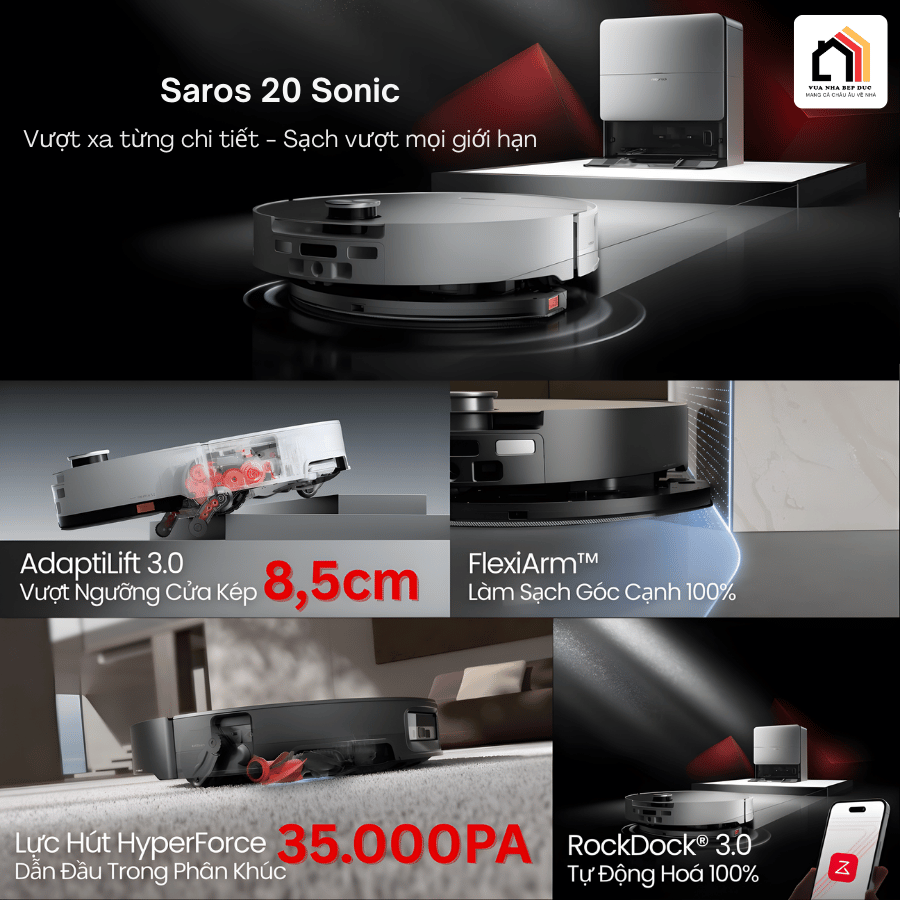 Roborock Saros 20 Sonic - Robot Hút Bụi Lau Nhà 2026 tại Vua Nhà Bếp Đức 04