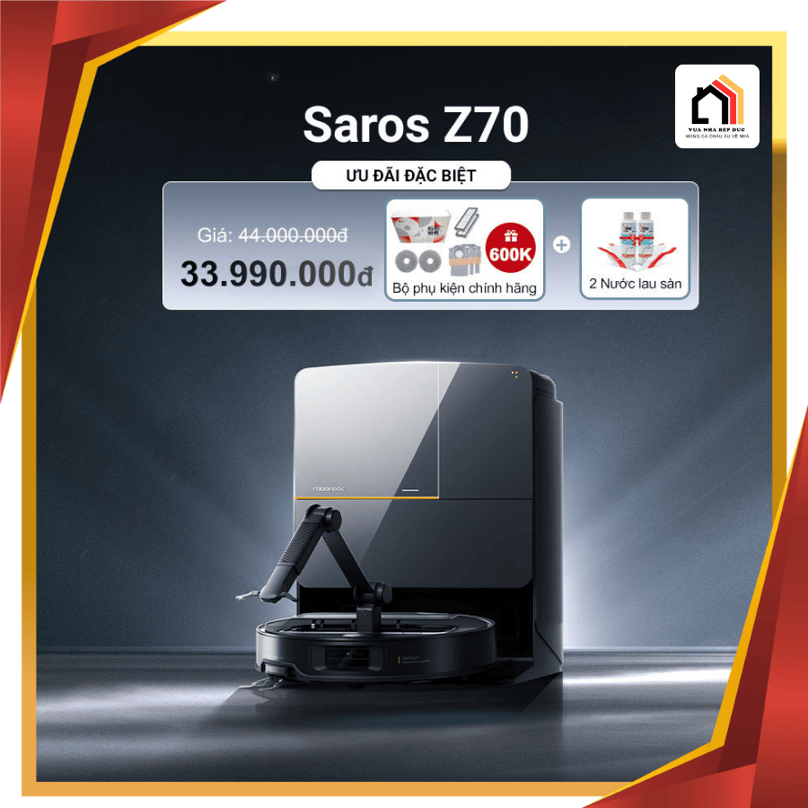 Roborock Saros Z70 - Robot hút bụi lau nhà 2026 tại Vua Nhà bếp Đức 01