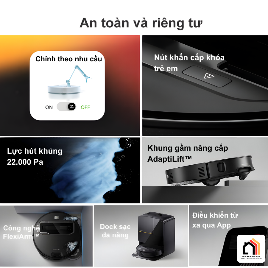Roborock Saros Z70 - Robot hút bụi lau nhà 2026 tại Vua Nhà bếp Đức 09