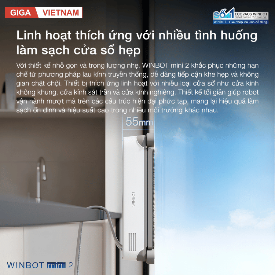 Ecovacs Winbot Mini 2 - Robot lau kính Ecovacs 2026 tại Giga Việt Nam x Vua Nhà Bếp Đức 04