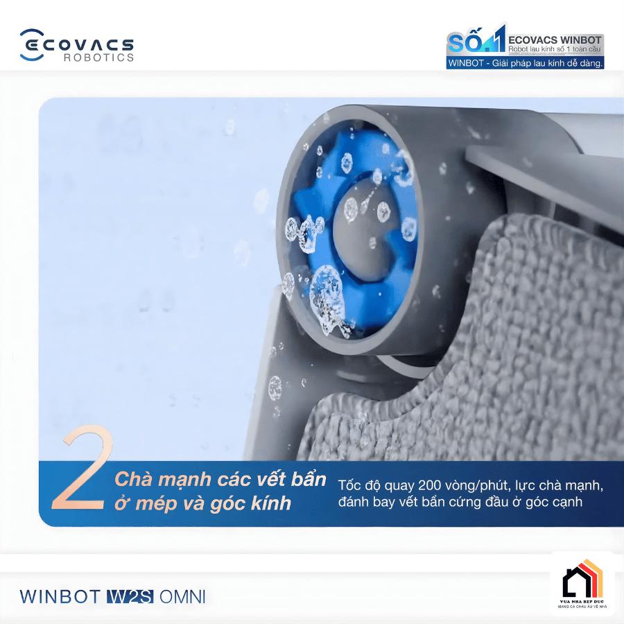 Ecovacs Winbot W2S Omni - Robot lau kính Ecovacs 2026 tại Vua Nhà Bếp Đức 06