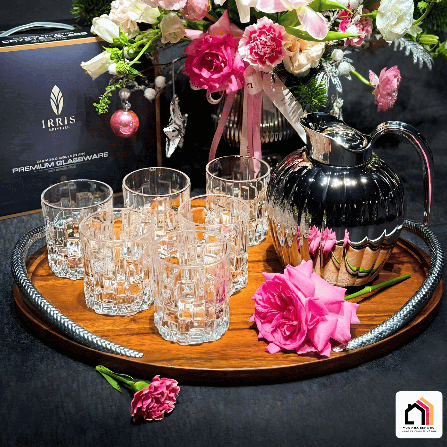 Bộ sưu tập cốc charm Bossa đế trụ nhà Irris DE tại Vua Nhà Bếp Đức 02