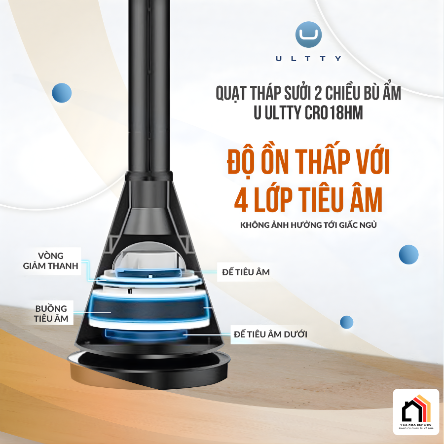 U ULTTY CR018HM - Quạt Tháp Sưởi 2 Chiều Bù Ẩm 2026 tại Vua Nhà Bếp Đức 06