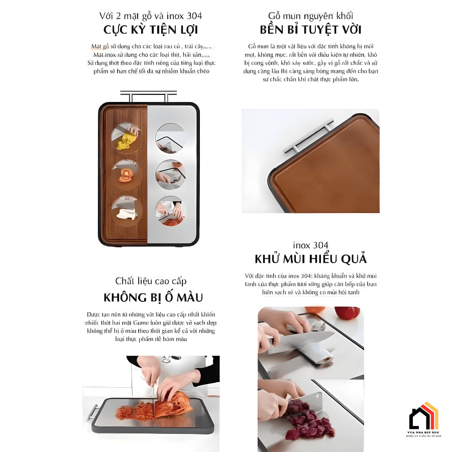 Thớt 2 mặt Gume Korea kích thước 45x30cm tại Vua Nhà Bếp Đức 08