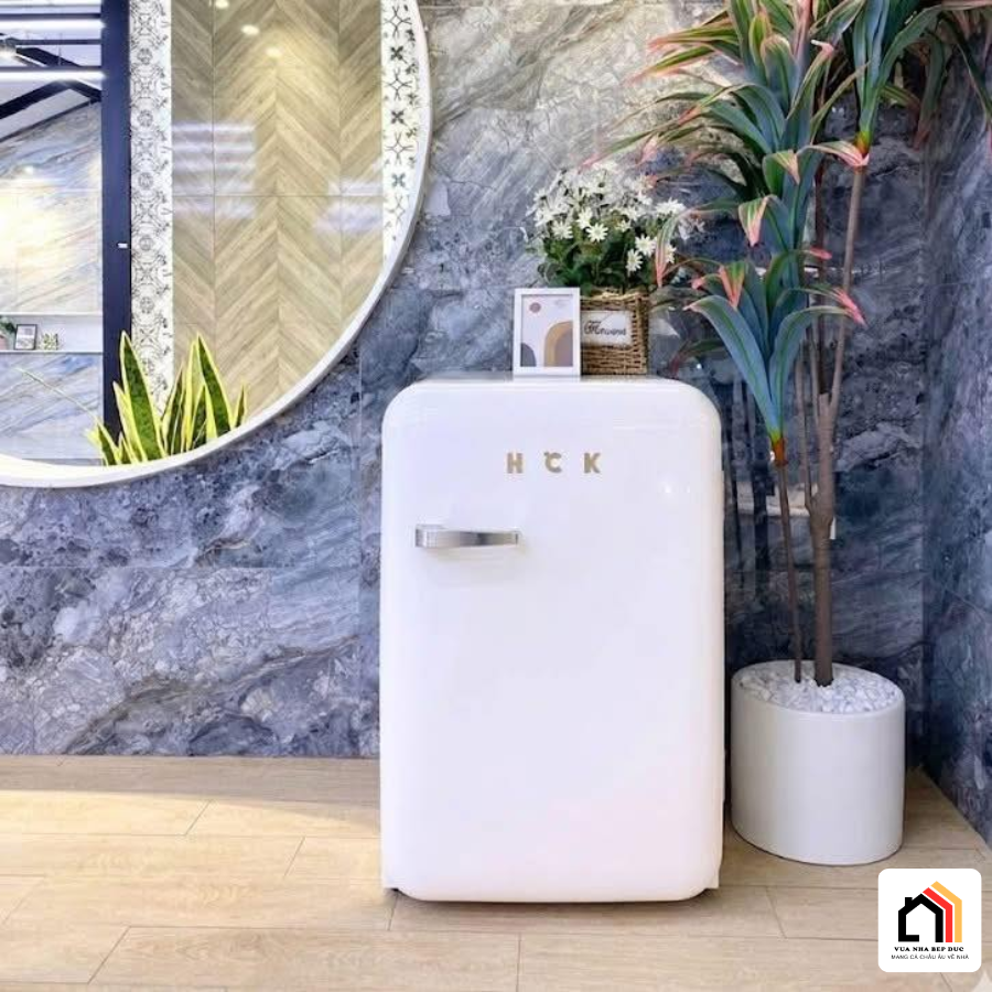 Tủ lạnh Retro HCK 107L phiên bản EU (kem, xanh mint, trắng) tại Vua Nhà Bếp Đức 07