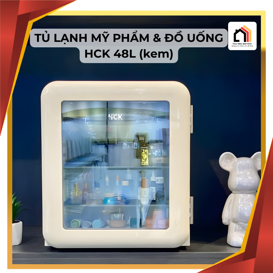 TỦ LẠNH MỸ PHẨM & ĐỒ UỐNG HCK 48L TẠI VUA NHÀ BẾP ĐỨC 01