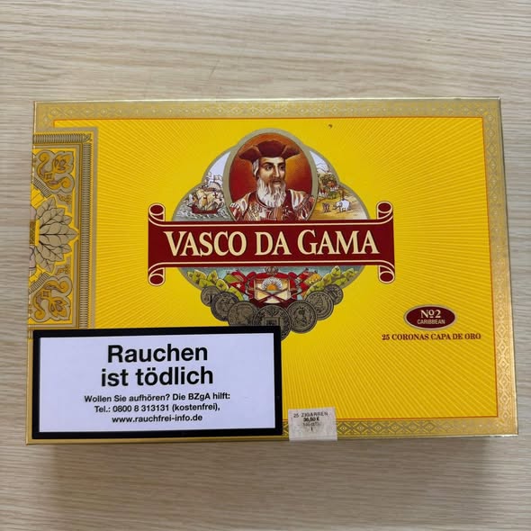 Cigar Vasco Da Gama No.2 Caribbean - Capa de Oro - Hộp 25 điếu