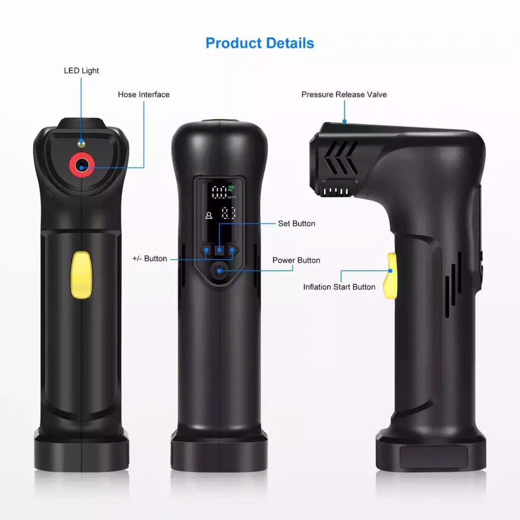 Bơm Điện Tử Cầm Tay Tích Hợp Pin Sạc 2000 mAh