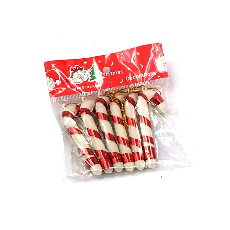 Noel sticks ถุง 6 ชิ้น - ขาวแดง